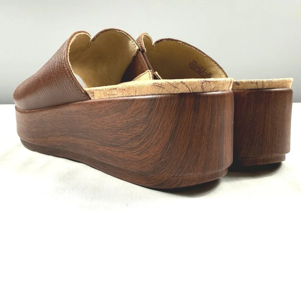 Alegria Triniti Comfort Platform Wedge Sandal In Brown Sz 38 US 7.5 NWOT
